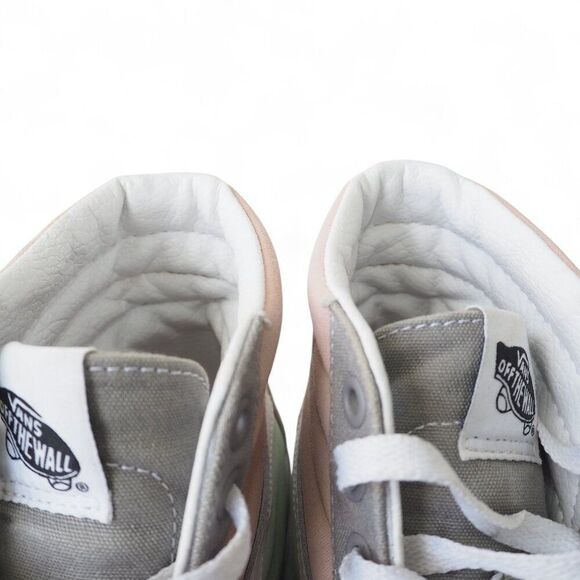 Vans Sk8-Hi Canvas Colorblock Skate Shoes "Grey / Pink / Green" Women's 8 - Picture 11 of 11